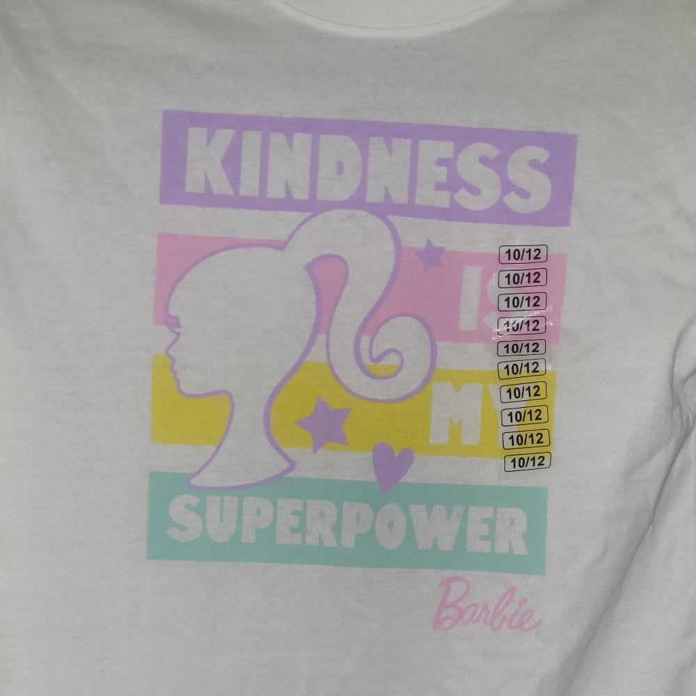 NWT Barbie Girls Kindness is my superpower T-shirt